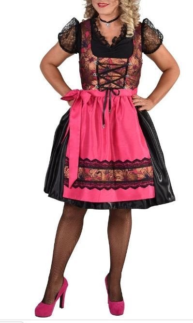 Mooi zwart/roze/koperkleurige DIRNL/TIROLER/ALPENMEISJE jurk, Kleding | Dames, Carnaval, Nieuw, Ophalen of Verzenden, Kleding