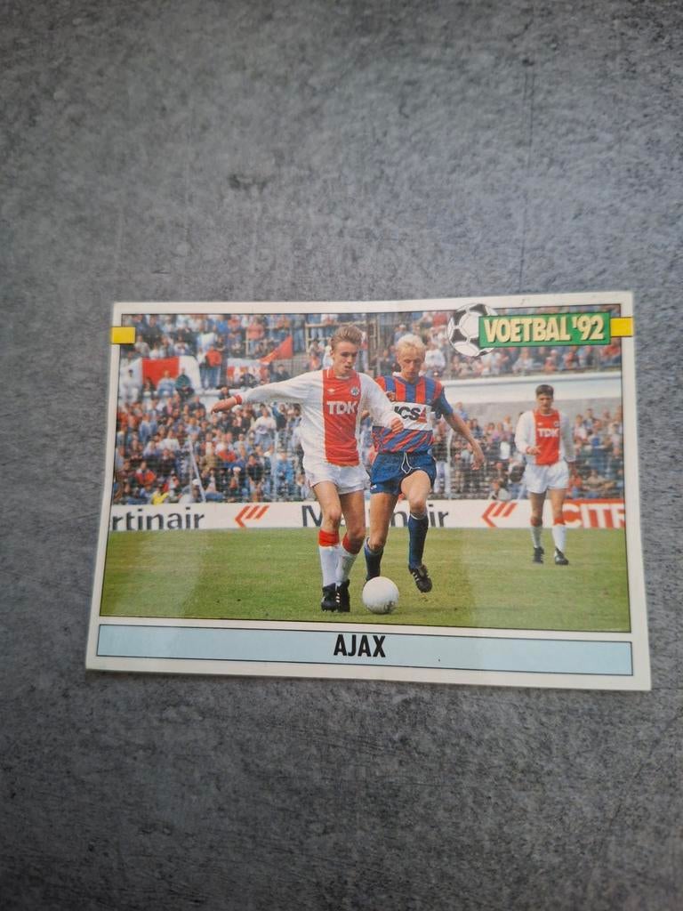 Panini sticker Voetbal 92. Actiefoto Witschge/Scholten., Verzenden, Zo goed als nieuw, Sticker