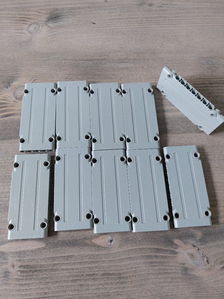10 technic Lego paneel plaat 1x5x11 grijs, Lego, Ophalen of Verzenden, Zo goed als nieuw, Technic