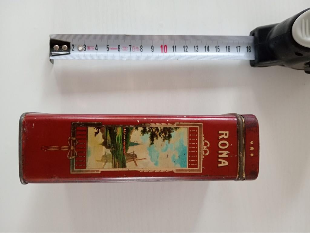 Antiek Cacao Rona blik van C.J. van Houten & Zoon, Verzamelen, Blikken, Ophalen of Verzenden
