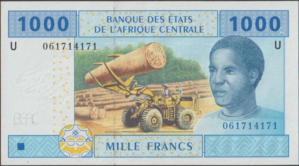 C.A.S. Cameroun 1000 francs 2002 XF p.207Ua (# 354), Verzenden, Overige landen, Los biljet