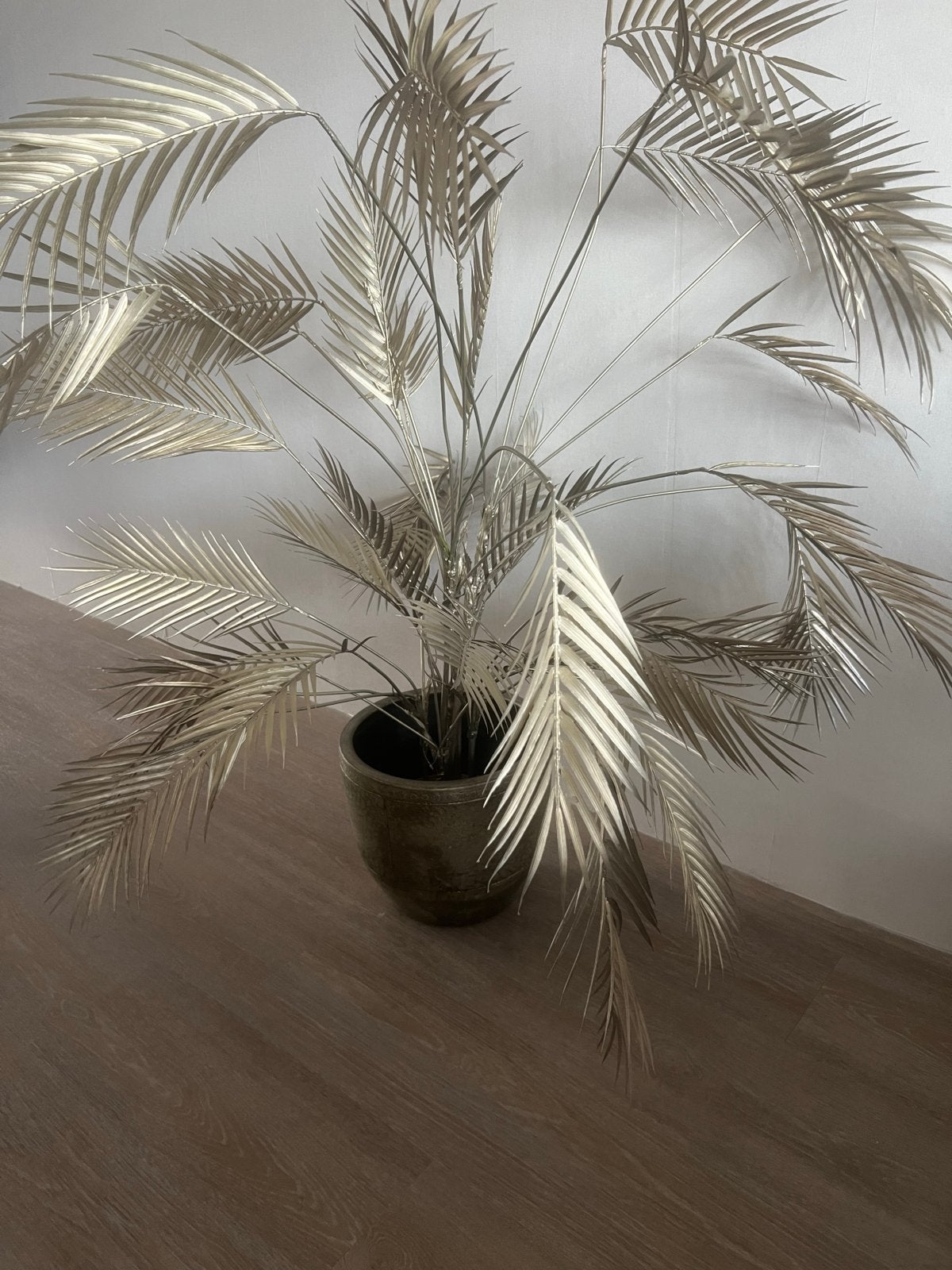Grote kunstpalm in pot - Goudkleurig, Ophalen, Binnen, Gebruikt, Kunstplant