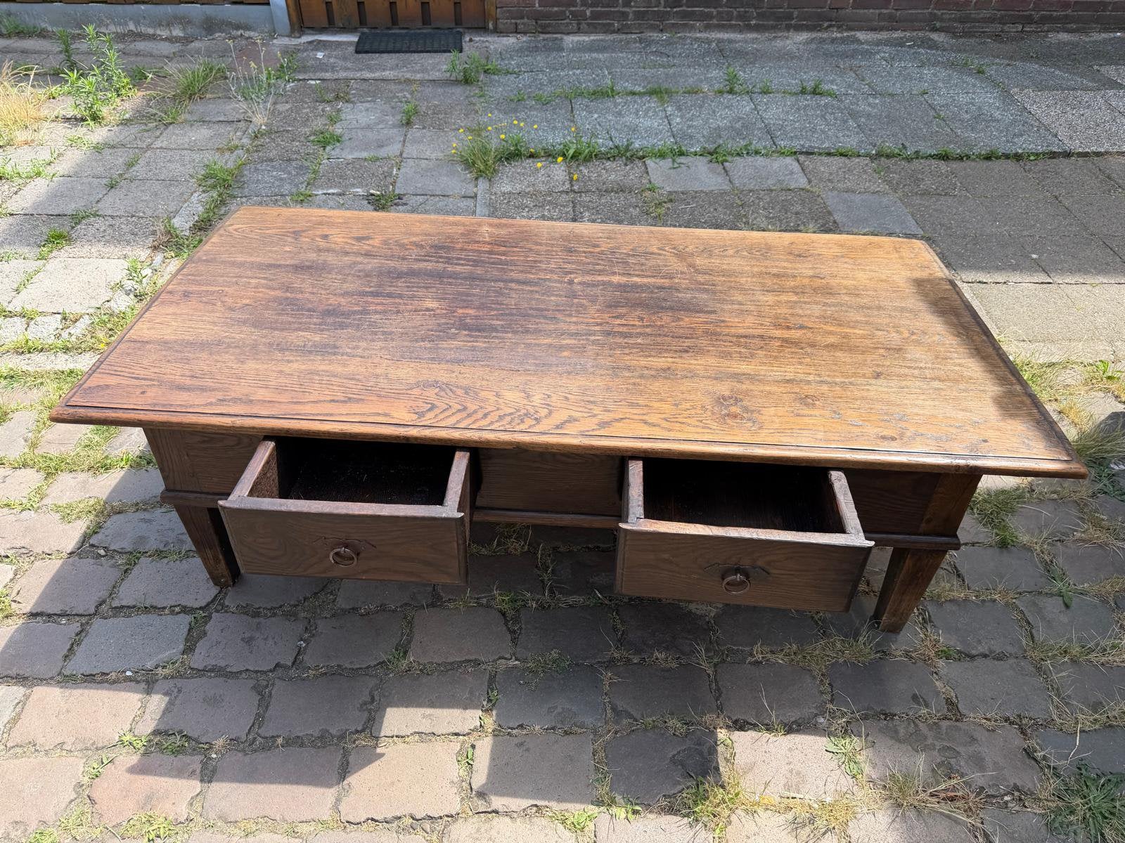 Salontafel koloniake stijl-, Huis en Inrichting, Gebruikt, 75 cm of meer, Rechthoekig, Robuust