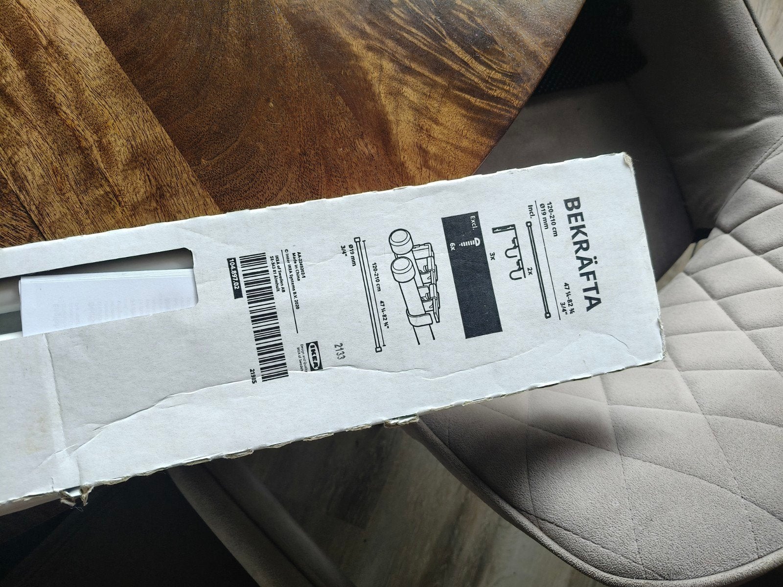 IKEA BEKRÄFTA gordijnroede 120-210 cm wit, Ophalen, Wit, Metaal, Nieuw