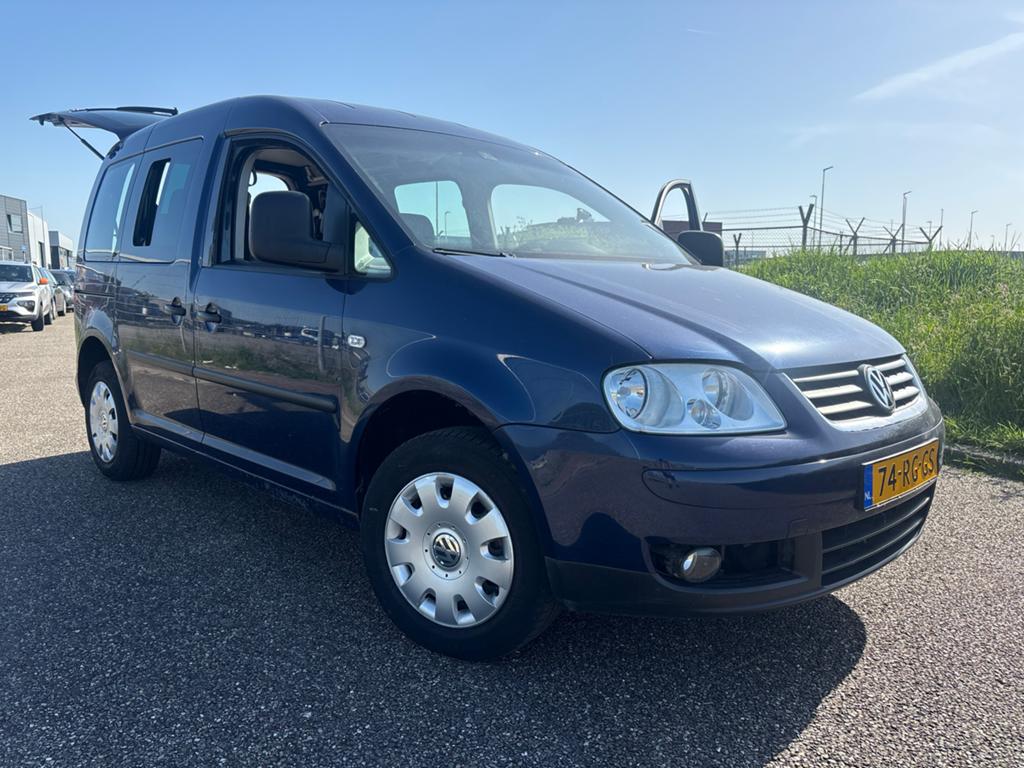 Volkswagen Caddy 1.6 75KW Combi 2005 Blauw 7 persoons, Auto's, Voorwielaandrijving, Stof, 4 cilinders, 7 stoelen