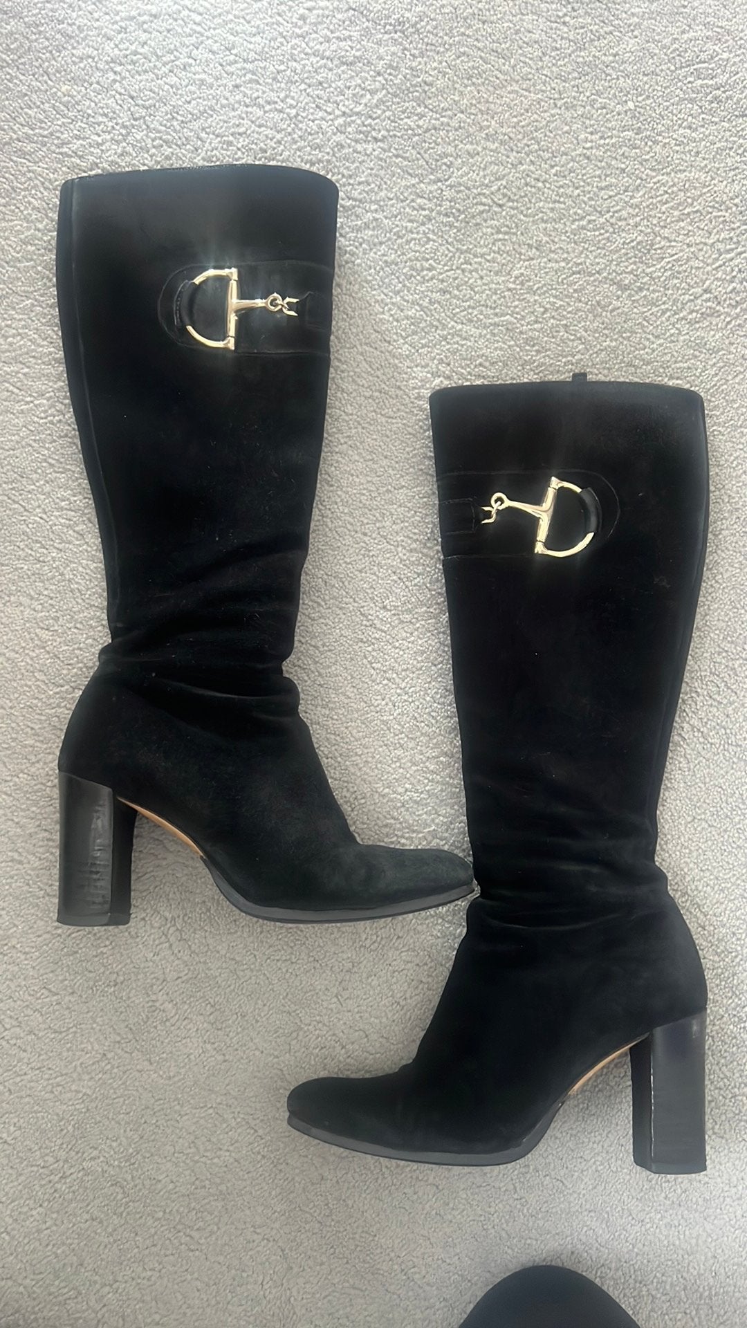 Originele Gucci Hasler Laarzen  Maat 37 - Zwart Suede, Ophalen of Verzenden, Zo goed als nieuw, Zwart, Hoge laarzen