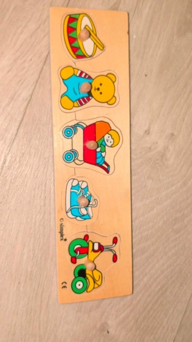 Houten Insteekpuzzel met Dieren en Voertuigen, Ophalen, Gebruikt, Overige typen