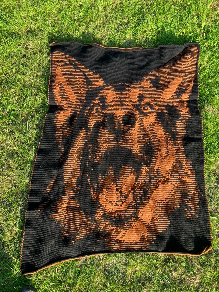 (Woon) deken / plaid herdershond (handgemaakt), Ophalen of Verzenden, Nieuw