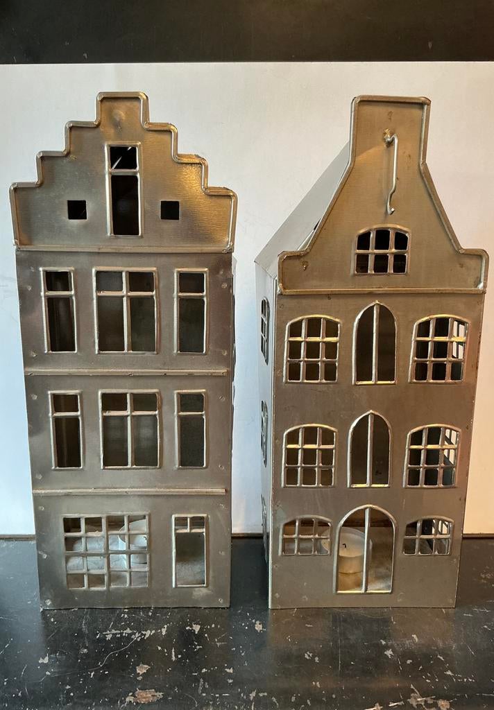 Rivièra Maison sfeer huisjes waar kaars of lichtje in kan., Huis en Inrichting, Ophalen of Verzenden, Zo goed als nieuw, Overige materialen