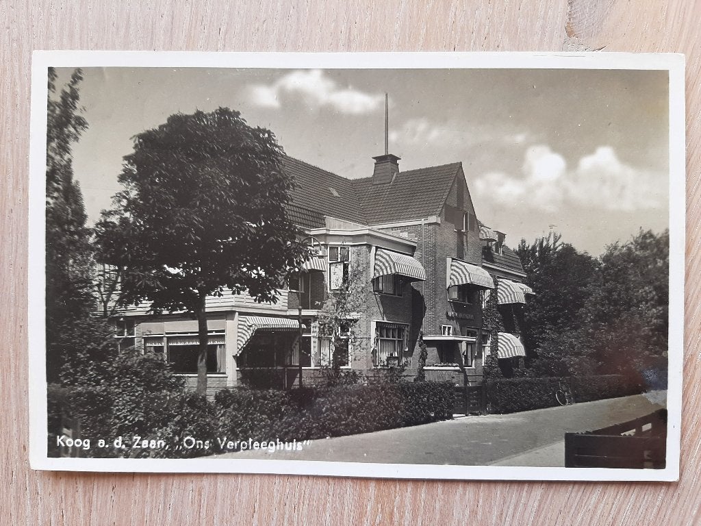 oude kaart Koog aan de Zaan, Ons Verpleeghuis, 1940, Ophalen of Verzenden, 1920 tot 1940, Ongelopen, Noord-Holland