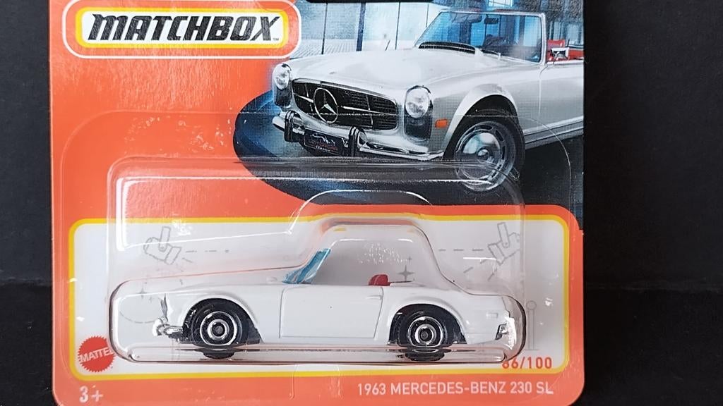 Mercedes Benz 230 SL Pagode 1963 Wit 1:64 Matchbox Pol, Auto, Verzenden, Nieuw, Matchbox@mattel.com