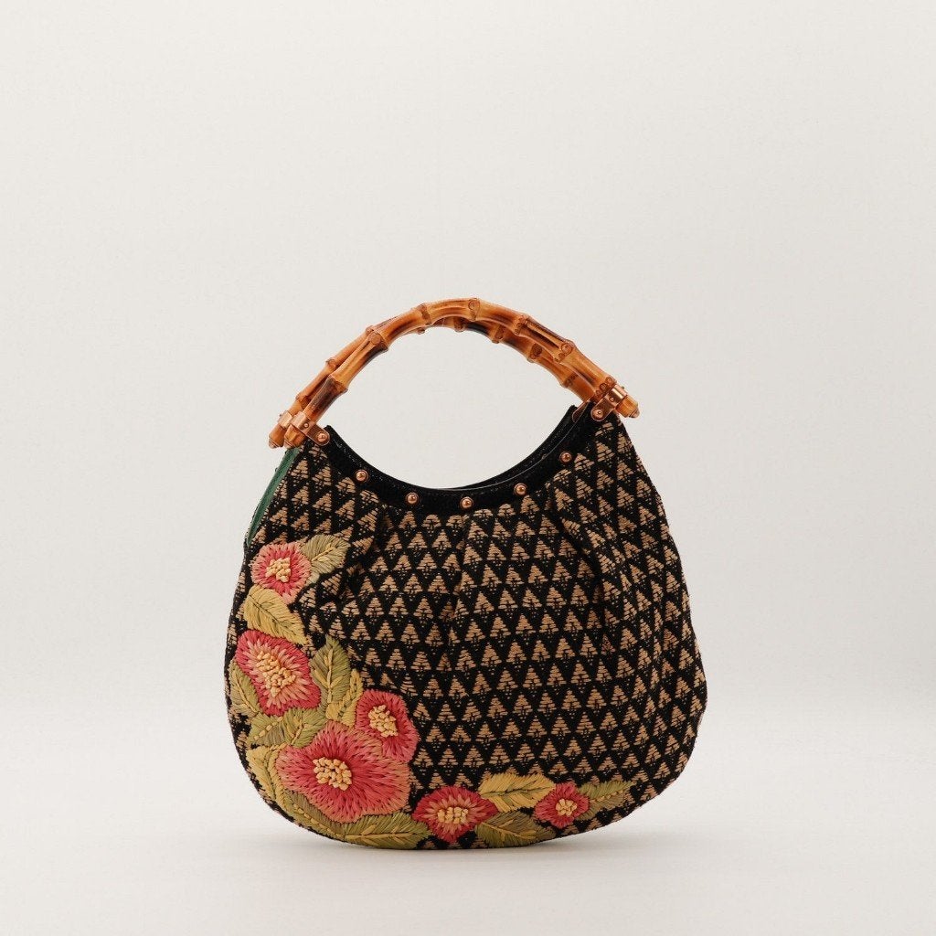 Gucci Bambou Broderie hobotas, Verzenden, Gebruikt, Zwart, Overige typen