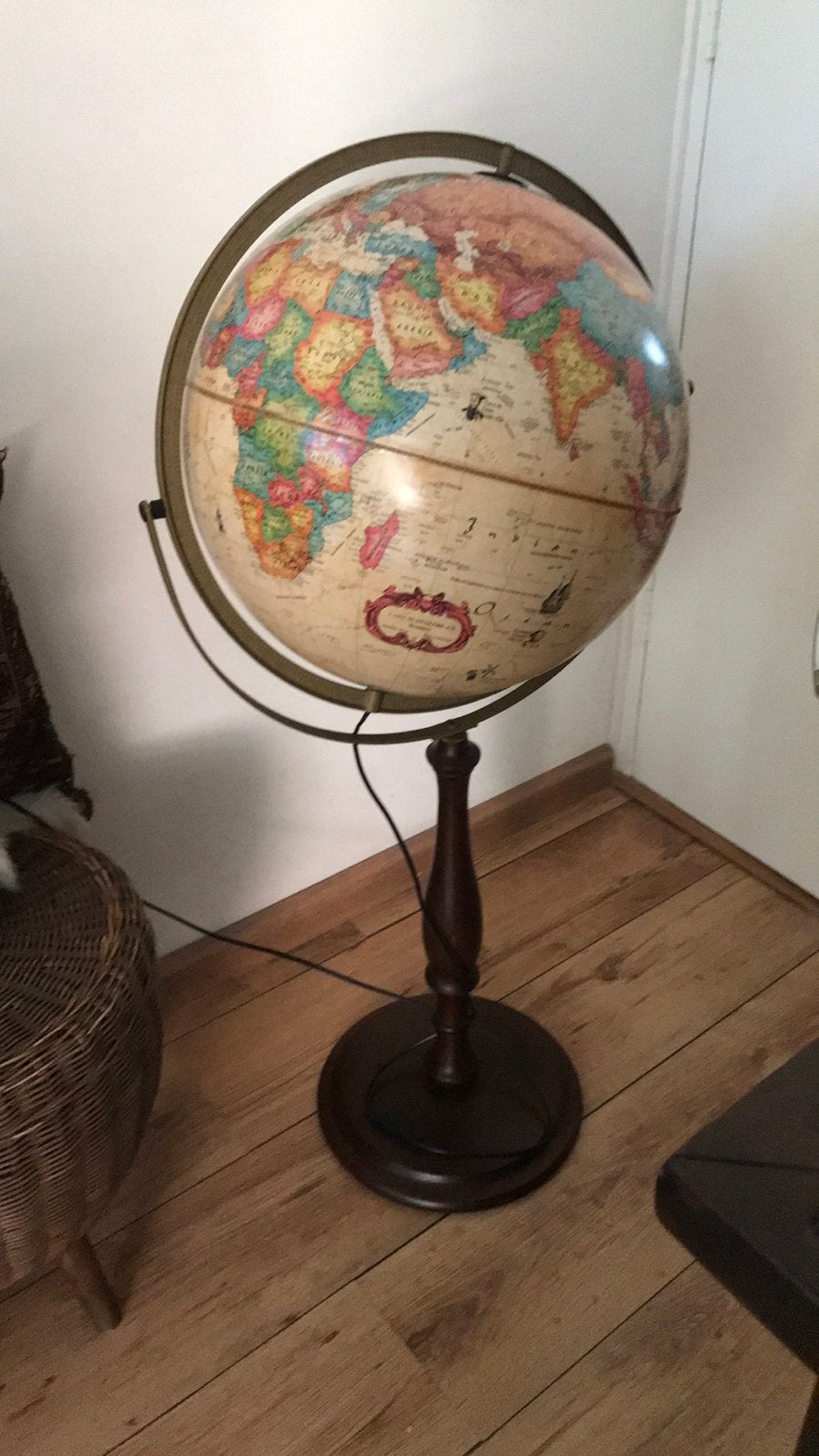 Vintage scan Globe met verlichting , groot formaat, Ophalen of Verzenden, Gebruikt