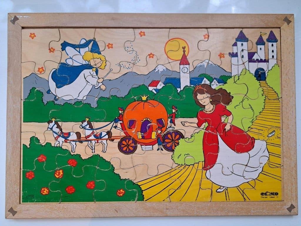 Educo puzzel sprookje Assepoester, Kinderen en Baby's, Speelgoed | Kinderpuzzels, Gebruikt, 10 tot 50 stukjes, Ophalen of Verzenden