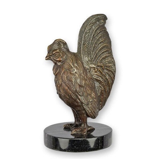Bronzen beeld Haan 18,8x10,7x10, Ophalen of Verzenden