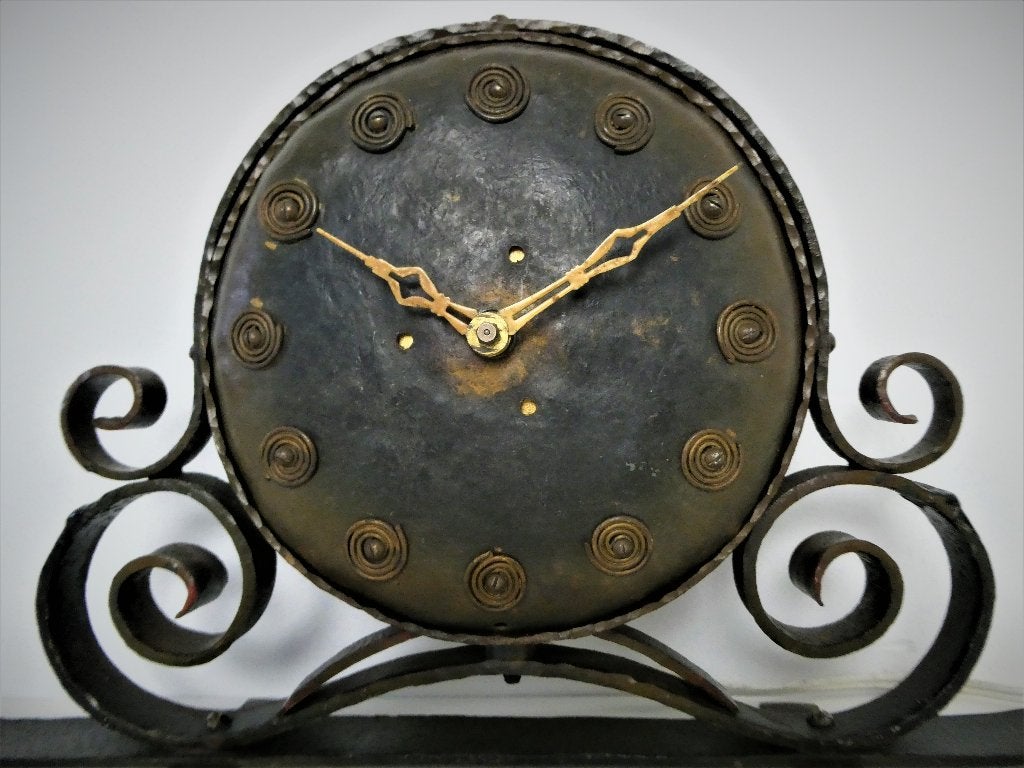 Amsterdamse School tafel klok mantelklok schouwklok 20 volt., Antiek en Kunst, Ophalen of Verzenden