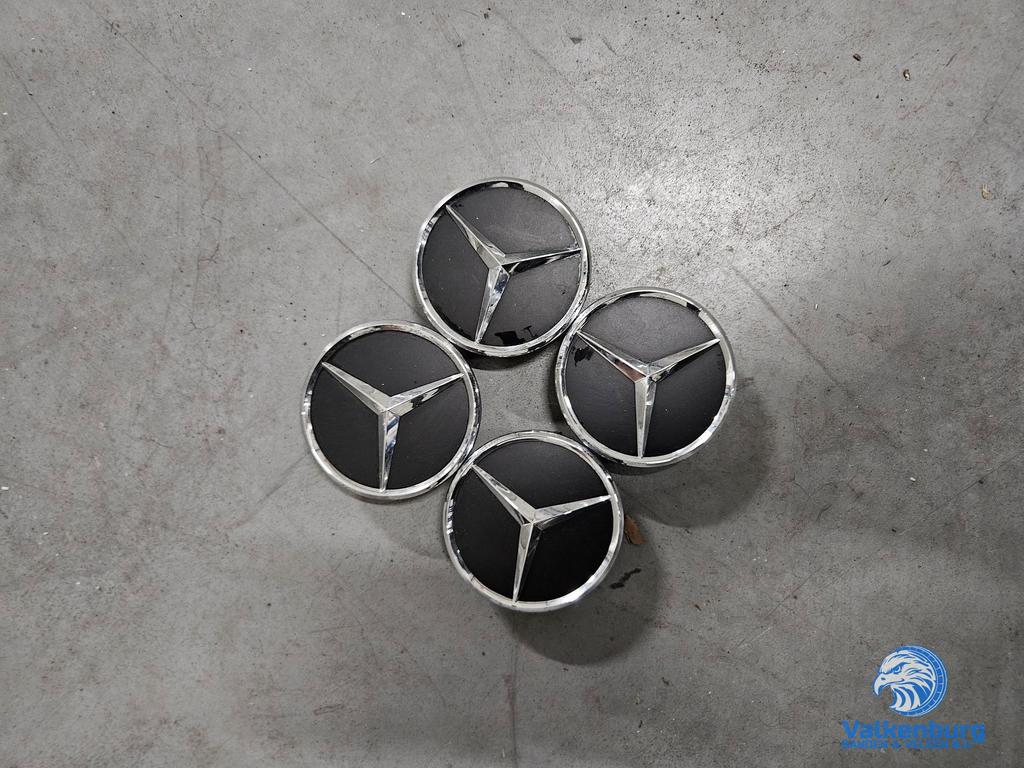 ORIGINELE Mercedes Benz naafkap naafdop set matzwart chroom, Gebruikt, -, -, Ophalen of Verzenden