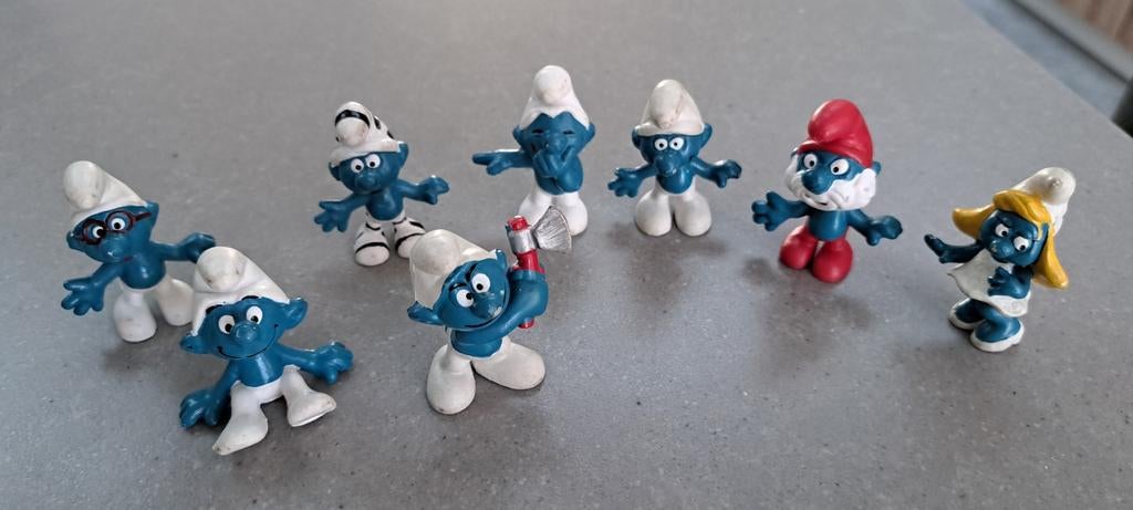 Set van 7 vintage Smurfen figuren - Schleich 1978-1983, Ophalen of Verzenden