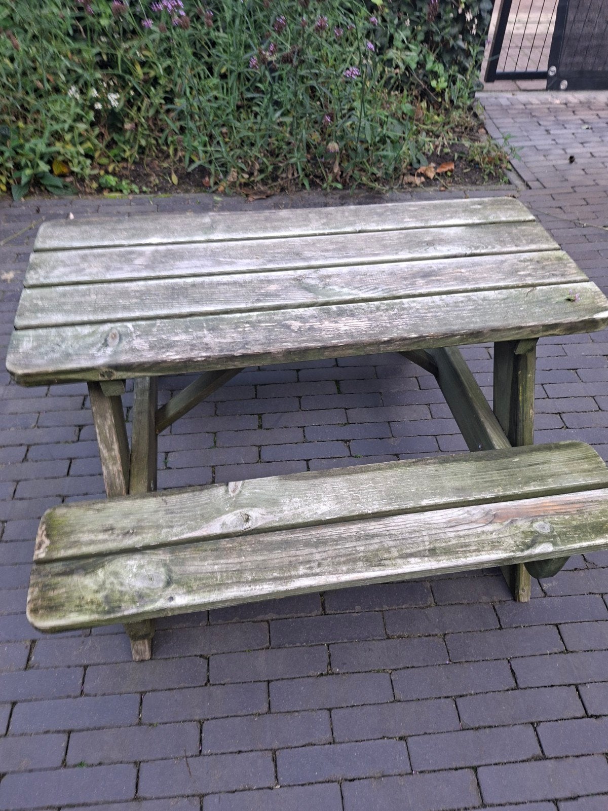 Houten picknickbankje voor kinderen, Tuin en Terras, Gebruikt, Rechthoekig, Hout, Ophalen