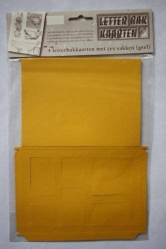 3 pakjes Letterbakkaarten 4 vaks geel, Hobby en Vrije tijd, Ophalen of Verzenden, Nieuw, Overige thema's, Blanco kaart of Basiskaart