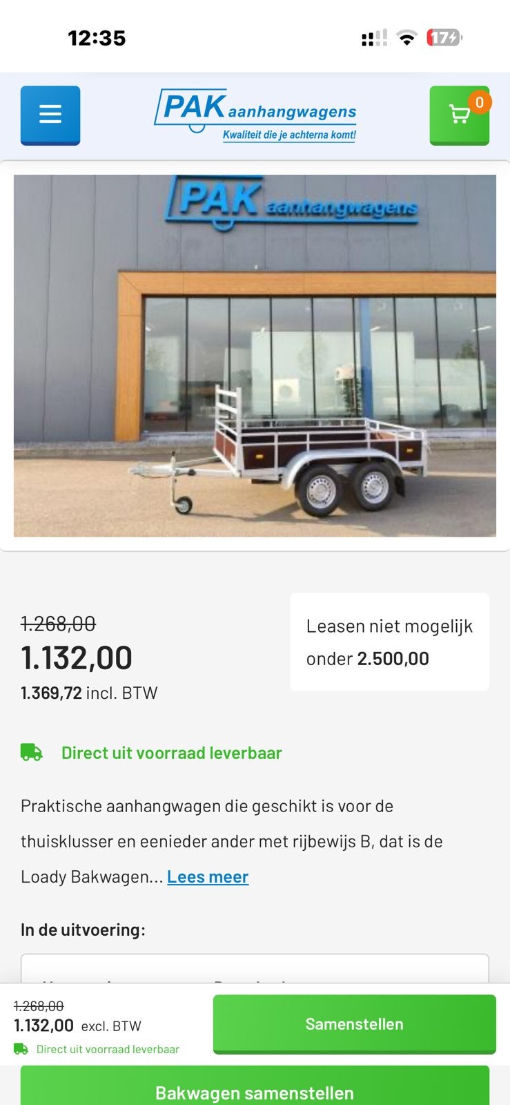 Pak Loady 250x130, Ophalen, Gebruikt