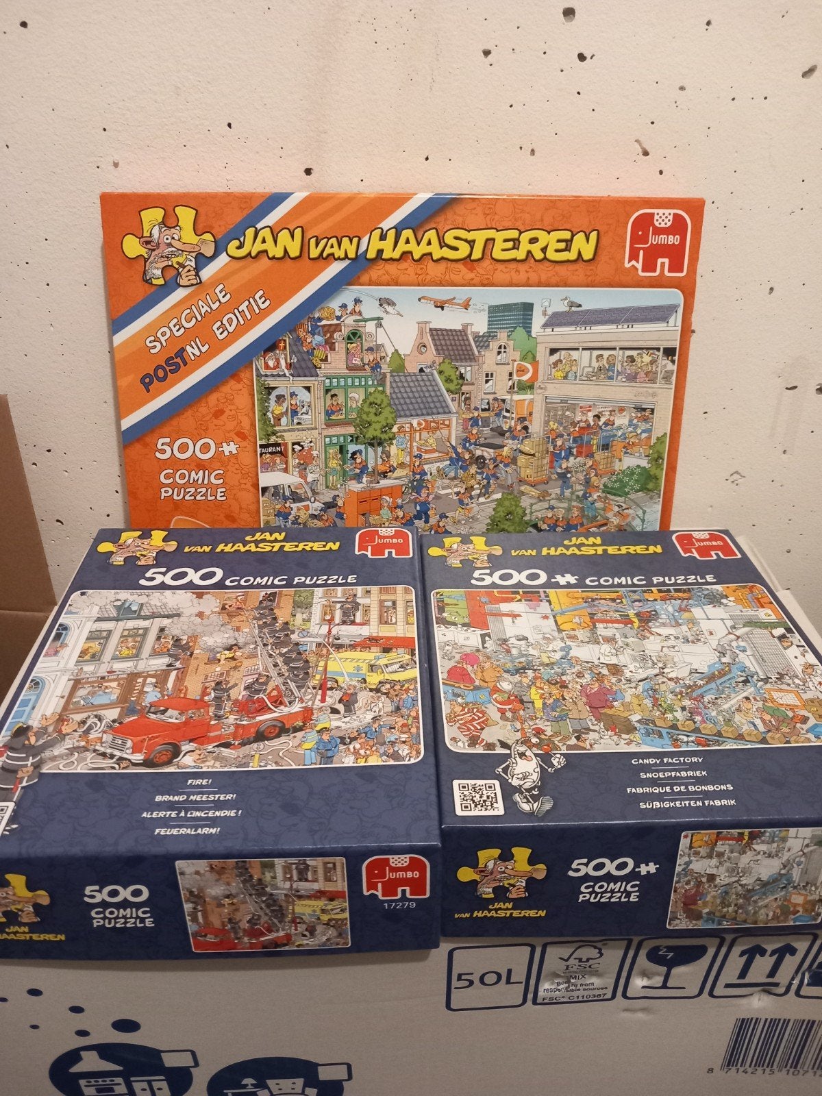 Jan van Haasteren Puzzels - 3x 500 stukjes, Ophalen of Verzenden, 500 t/m 1500 stukjes, Gebruikt, Legpuzzel
