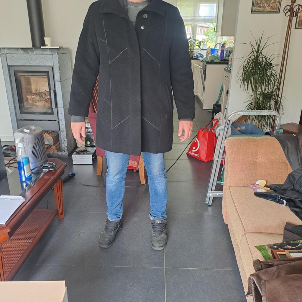 Zwarte wollen jas met angora - Collection Saphir, Ophalen of Verzenden, Gedragen