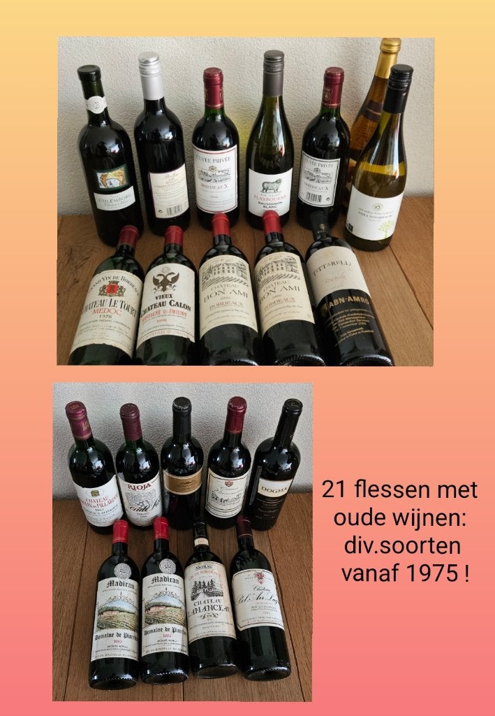 Wijn partij vanaf 1975, div. soorten (24), zeer nette staat!, Ophalen of Verzenden, Zo goed als nieuw, Frankrijk, Rode wijn