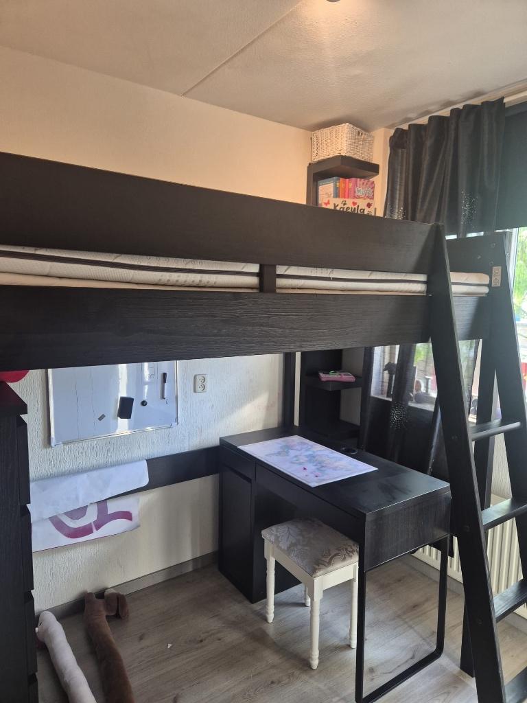 Bed hoogslaper, Huis en Inrichting, Slaapkamer | Stapelbedden en Hoogslapers, Ophalen, Gebruikt, Hoogslaper, Eenpersoons