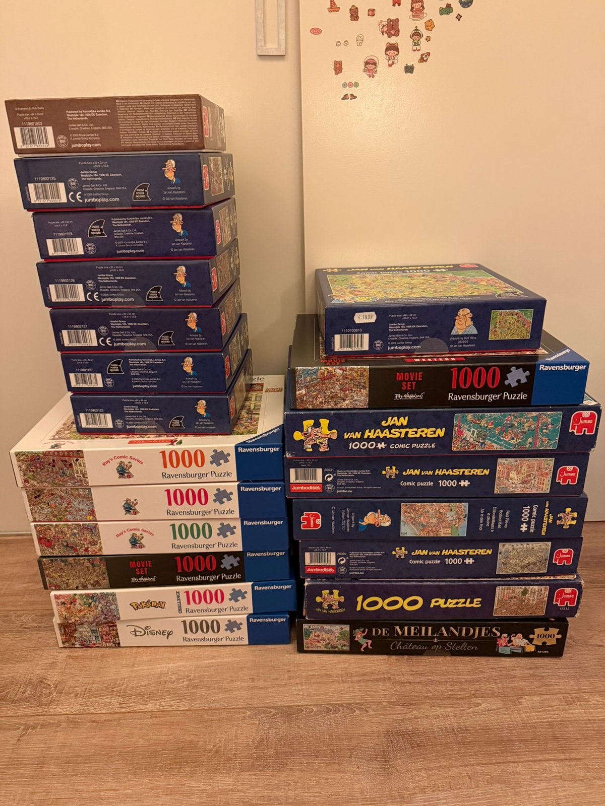 21x puzzel ( Jan van Haasteren, Ravensburger ), Ophalen of Verzenden, 500 t/m 1500 stukjes, Zo goed als nieuw