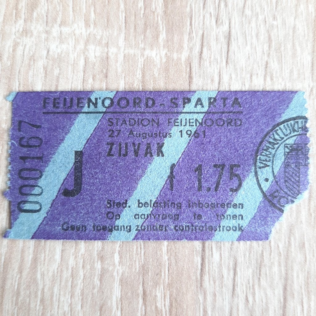 Te koop/Ruil Ticket Feijenoord - SPARTA Rotterdam 27-08-1961, Verzenden, Gebruikt, Feyenoord, Overige typen