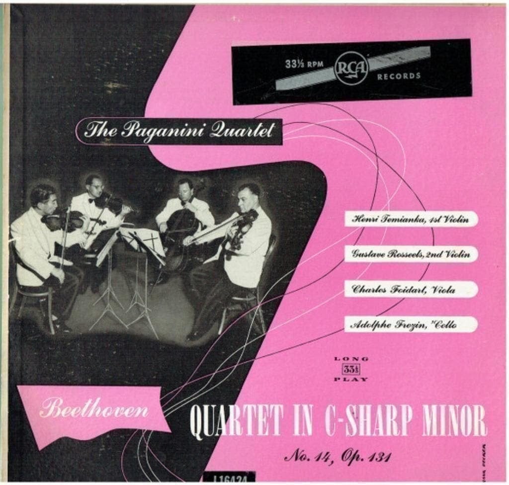 Beethoven-Paganini Quartet–Quartet In C Sharp Minor No 14, Kamermuziek, Ophalen of Verzenden, Zo goed als nieuw, 12 inch