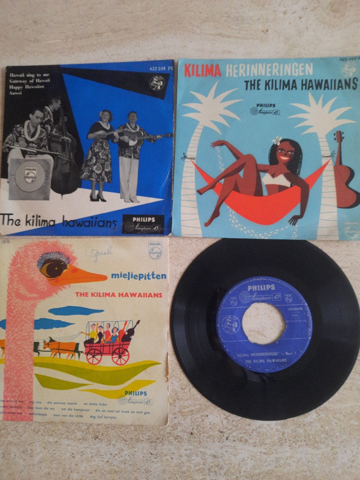 4x vinyl singels van The Kilima Hawailans, Ophalen of Verzenden, Zo goed als nieuw, Pop
