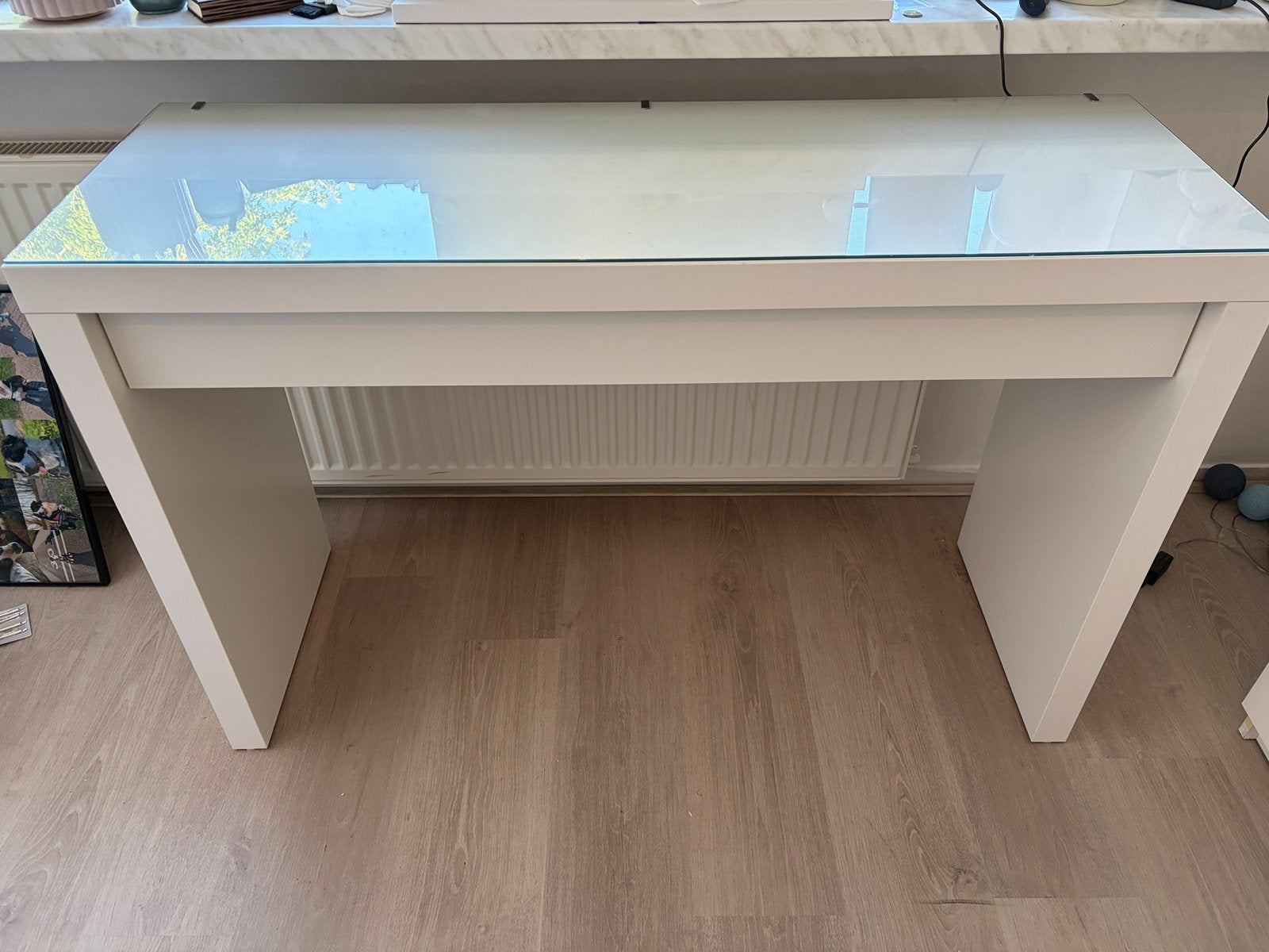 Kaptafel / bureau malm, Huis en Inrichting, Tafels | Kaptafels, Ophalen, Zo goed als nieuw, 50 tot 100 cm, Minder dan 100 cm