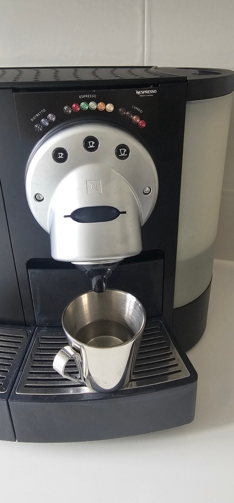 Nespresso Gemini 200 Koffiemachine - Linker uitloop defect, Witgoed en Apparatuur, Ophalen, Gebruikt, Koffiemachine, Koffiepads en cups