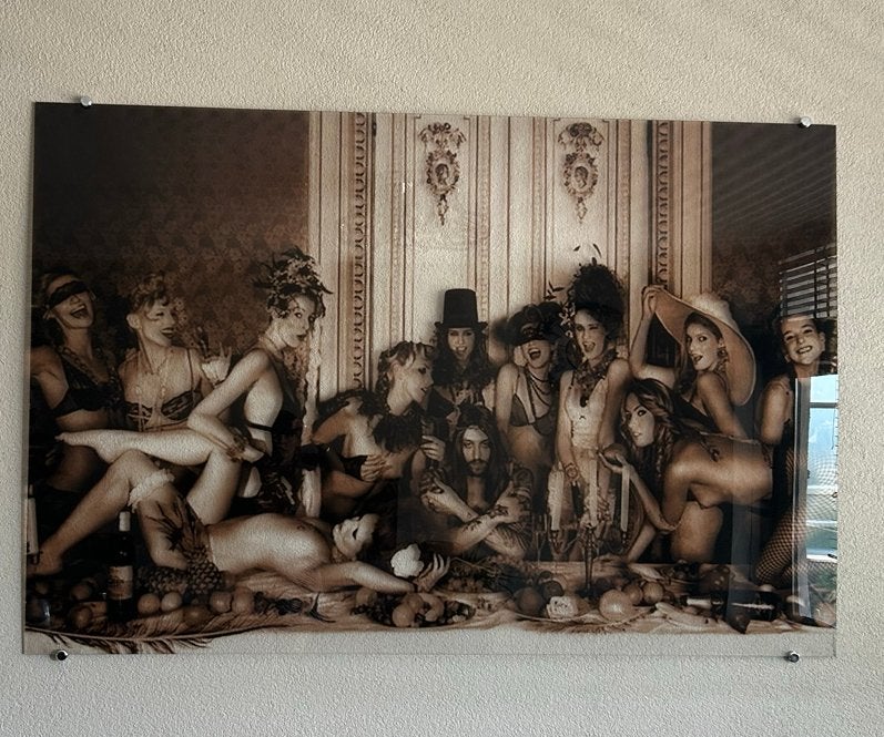 Jordi Gomes Plexiglas schilderij Last Supper 150x100 cm, Overig onderwerp, Kunststof, Print, Ophalen