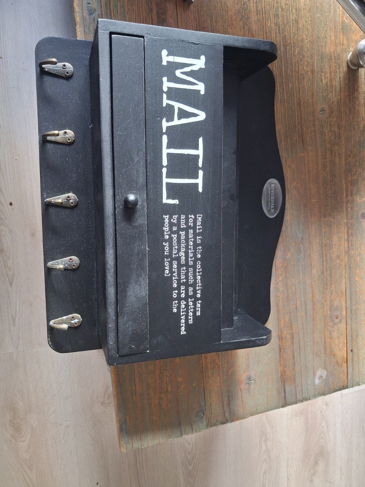 Riverdale Mail Organizer met Sleutelhangers - Zwart Hout, Hout, Zwart, Ophalen of Verzenden, Zo goed als nieuw