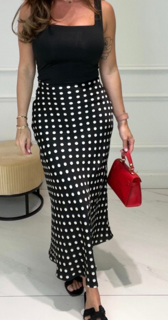 Polkadot rok zwart maat l, Zwart, Maat 42/44 (L), Nieuw, Ophalen of Verzenden