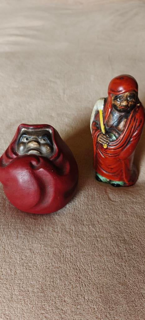 2 vintage japanse Daruma beeldjes., Ophalen of Verzenden
