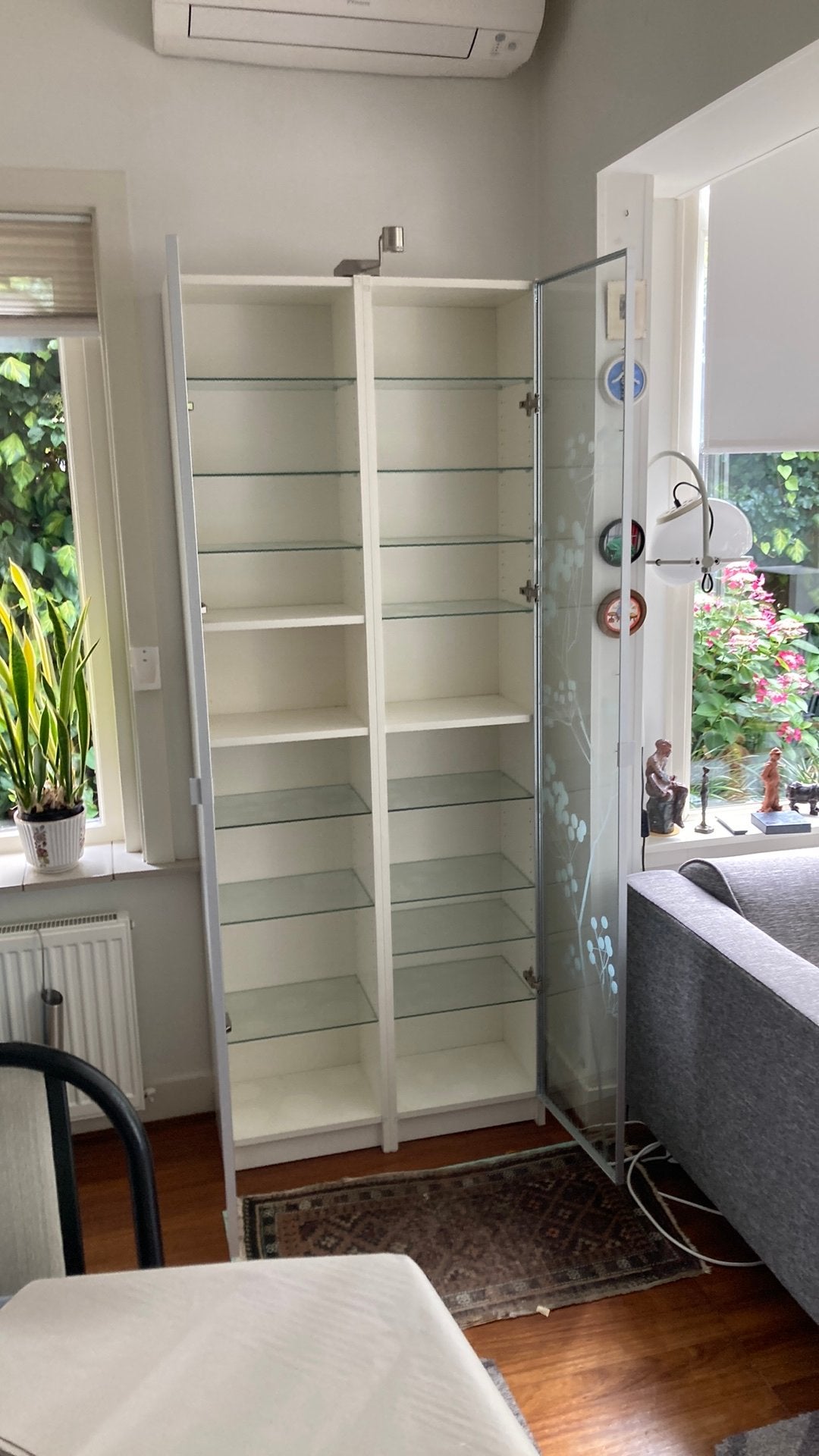 2 ikea billy vitrinekasten, Ophalen, 200 cm of meer, 50 tot 100 cm, Zo goed als nieuw