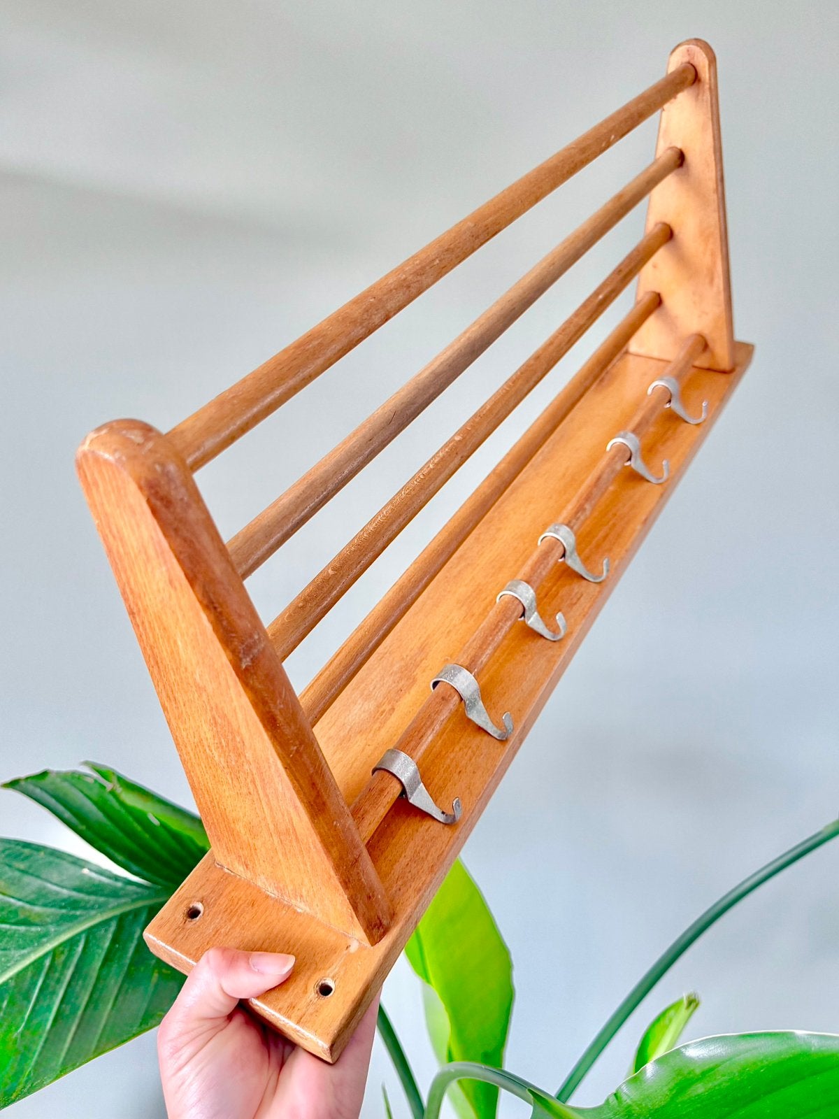 Vintage houten design kapstok wandrek Piet Zwart, Ophalen of Verzenden, Gebruikt, Hout, Wandkapstok