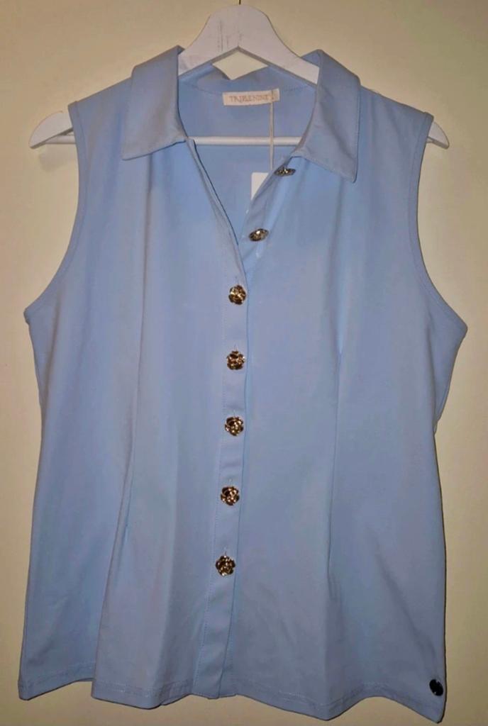 Nieuw lichtblauw mouwloos blousje Triple Nine maat M, Maat 38/40 (M), Triple Nine, Blauw, Nieuw