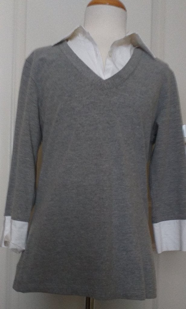Trui Blouse Grijs M 38 merk Sutherland Vintage ( Jool ), Kleding | Dames, Maat 38/40 (M), Sutherland, Ophalen of Verzenden, Grijs