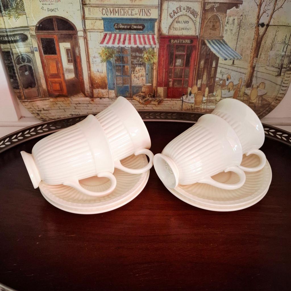 Wedgwood Edme, 4 koffie kop en schotels, Ophalen of Verzenden
