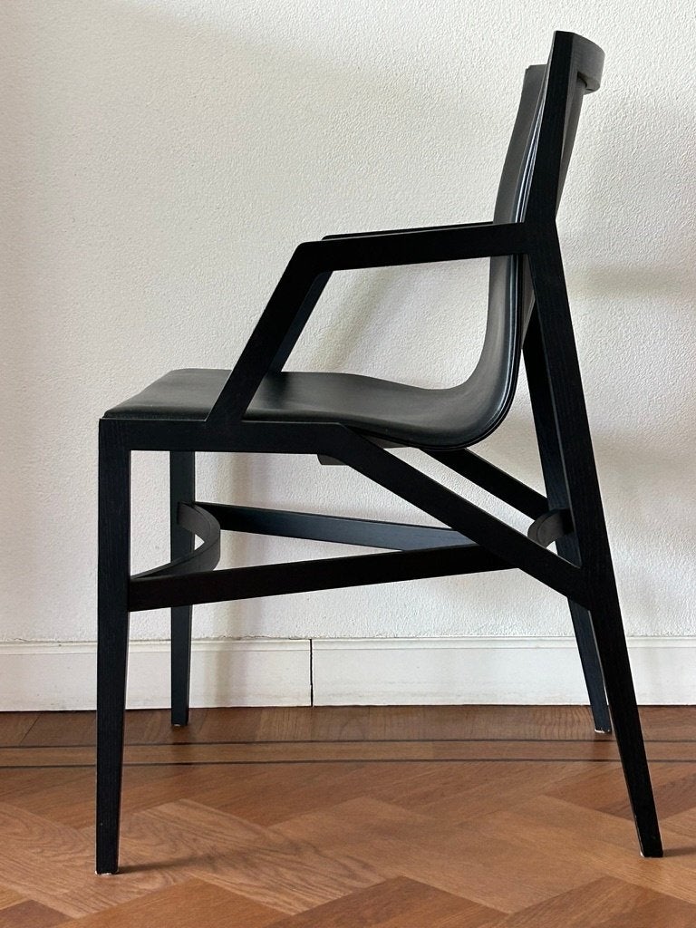 6 stuks Cassina Pilotta armchairs, Ophalen, Italiaans modernisme, Gebruikt, Zwart