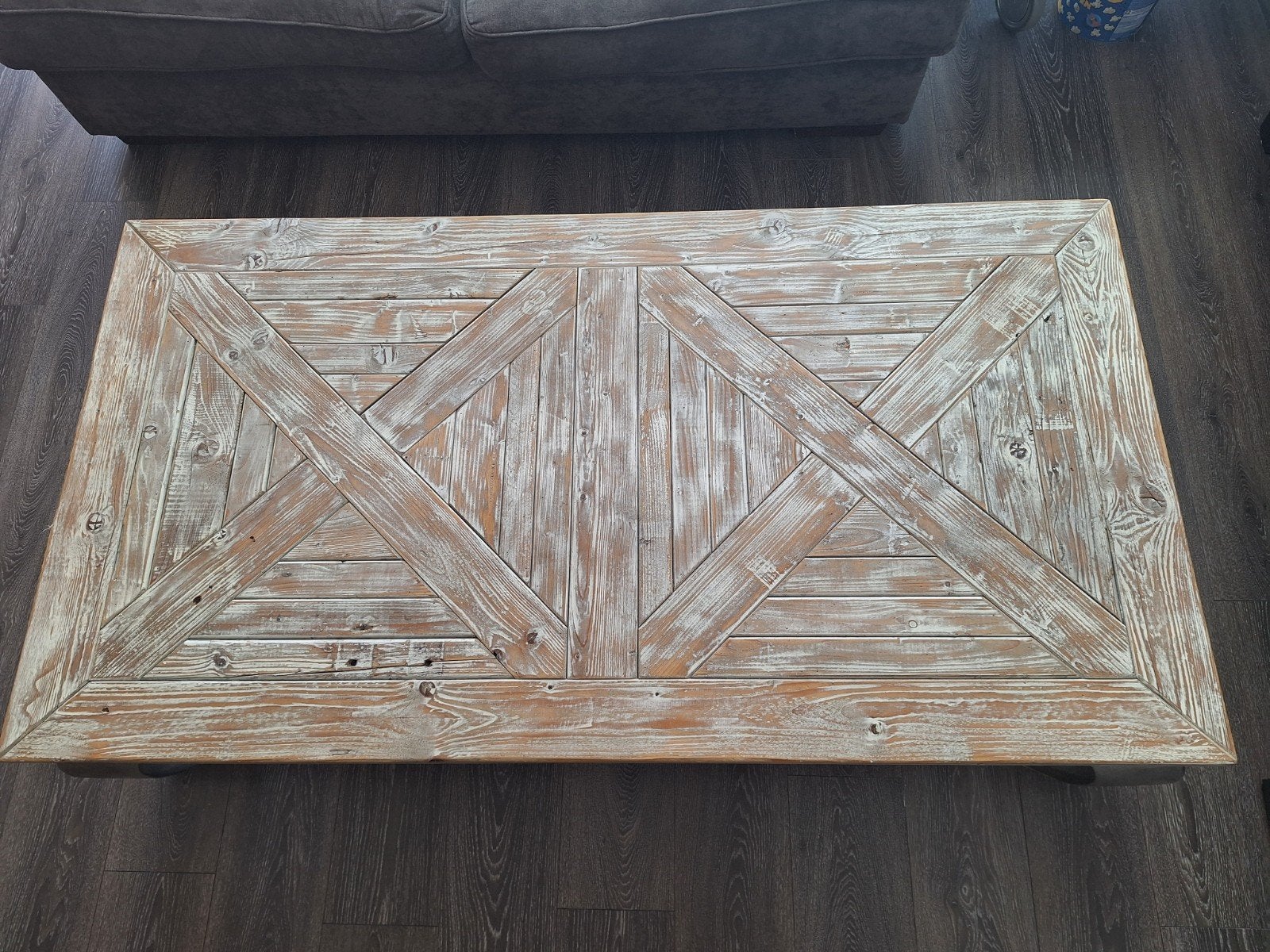 Mooie, robuuste salontafel met een landelijke uitstraling., Ophalen, Gebruikt, Eikenhout, 50 tot 100 cm