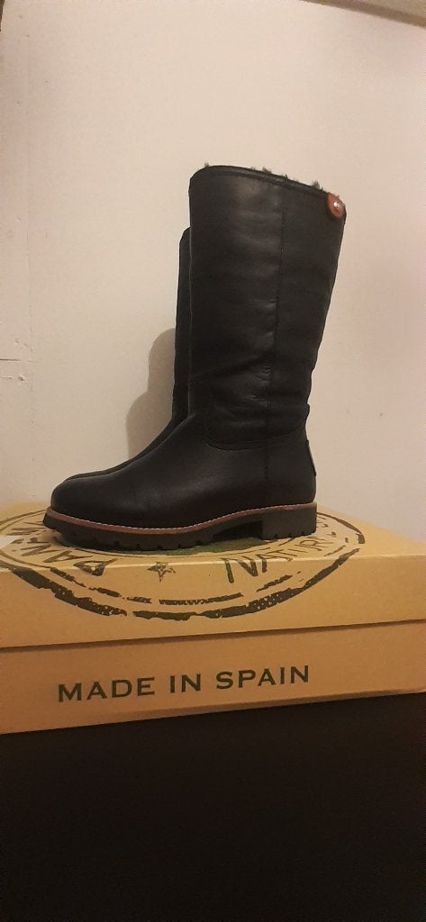 Zwarte leren laarzen Panama Jack 38 Bambina Igloo Nieuw !, Kleding | Dames, Schoenen, Hoge laarzen, Zwart, Nieuw, Ophalen of Verzenden