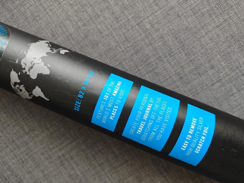 Scratch Kras wereldkaart World map Nieuw in koker, Verzamelen, Posters, Nieuw, Overige onderwerpen, A1 t/m A3, Rechthoekig Liggend