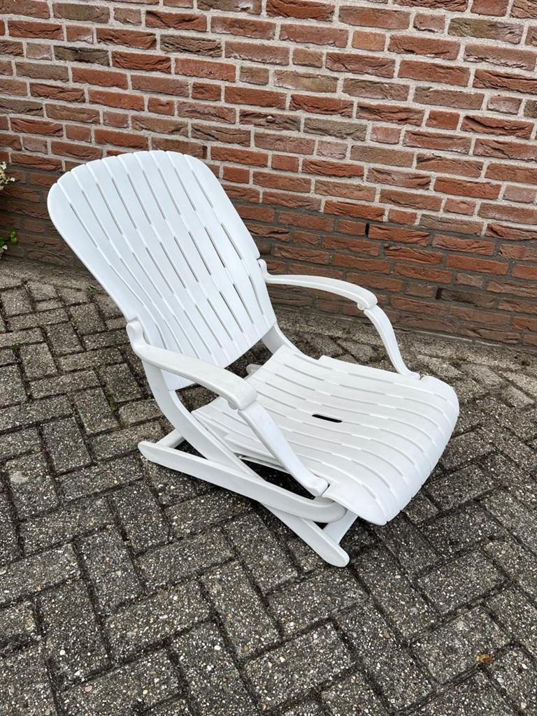 Allibert tuinset: 4 stoelen, tafel 180x90cm en parasol, Ophalen
