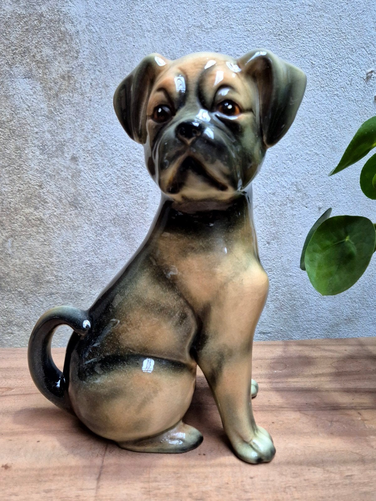 Vintage Keramische Boxer Hond Figuur - Decoratief Beeld, Ophalen of Verzenden